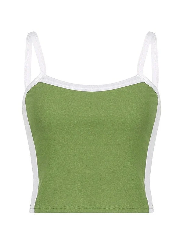 Vintage Kontraststreifen Crop Cami Top