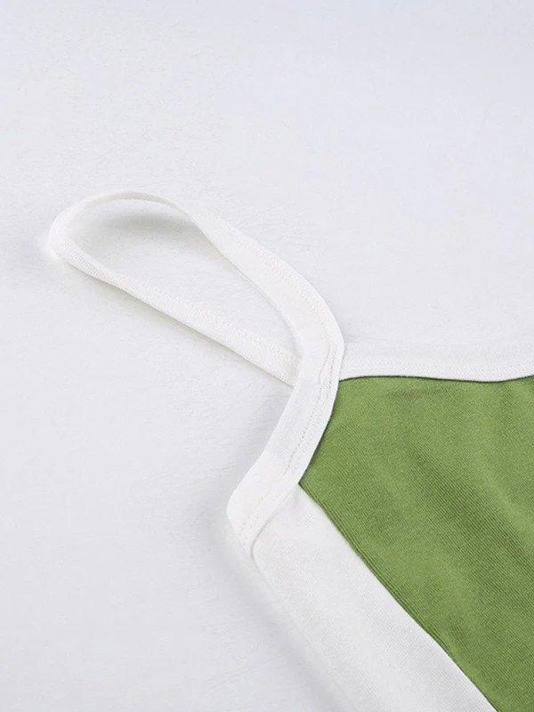 Vintage Kontraststreifen Crop Cami Top