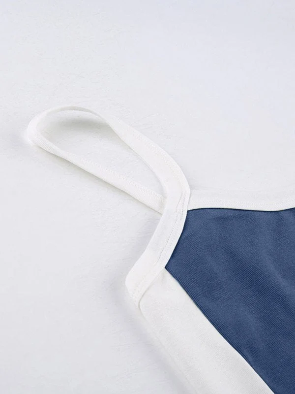 Vintage Kontraststreifen Crop Cami Top