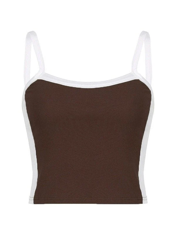 Vintage Kontraststreifen Crop Cami Top
