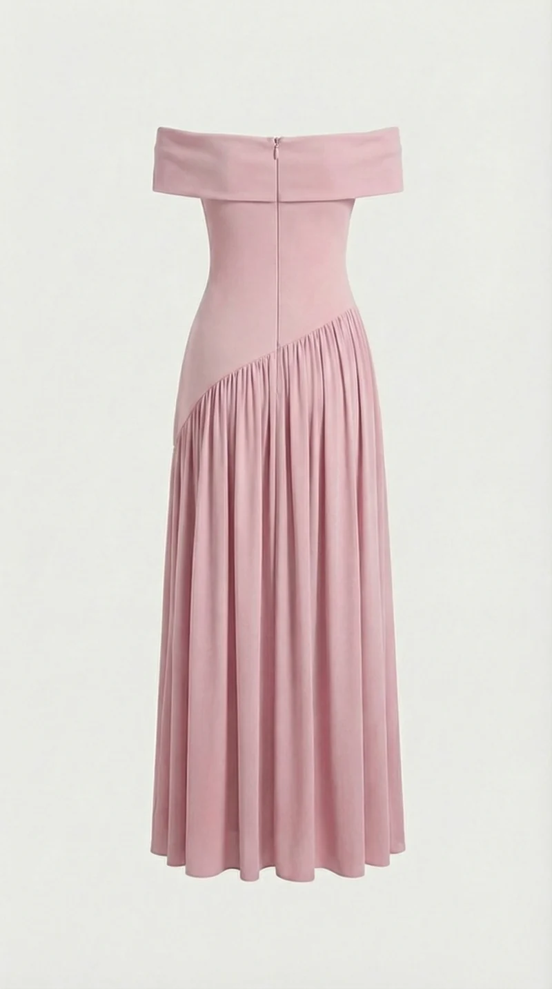 Damen trägerloses Kleid mit hohem Seitenschlitz