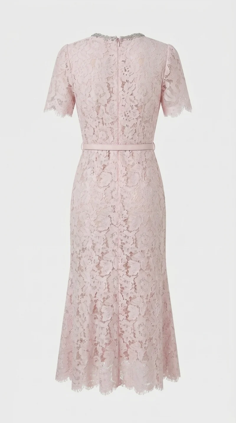 Damen elegantes Spitzen Fischschwanz Abendkleid