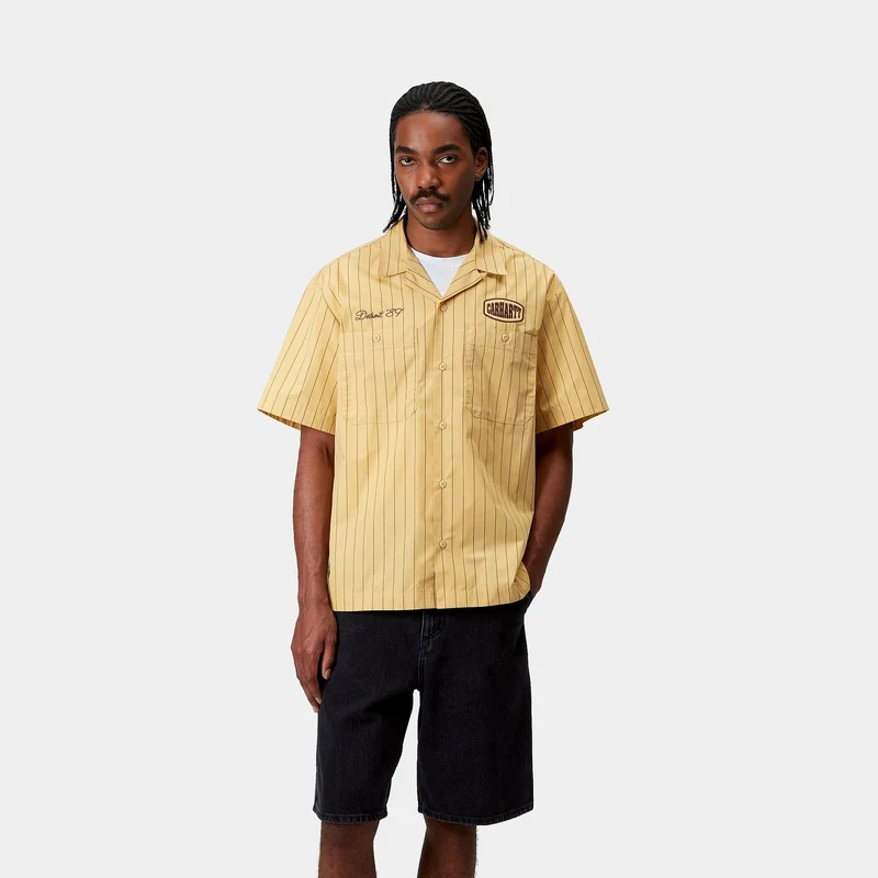 Carhartt WIP Herren Hendry Seaton Streifenhemd - Stroh