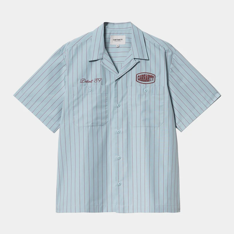 Carhartt WIP Herren Hendry Seaton Streifenhemd - Frosted Blue