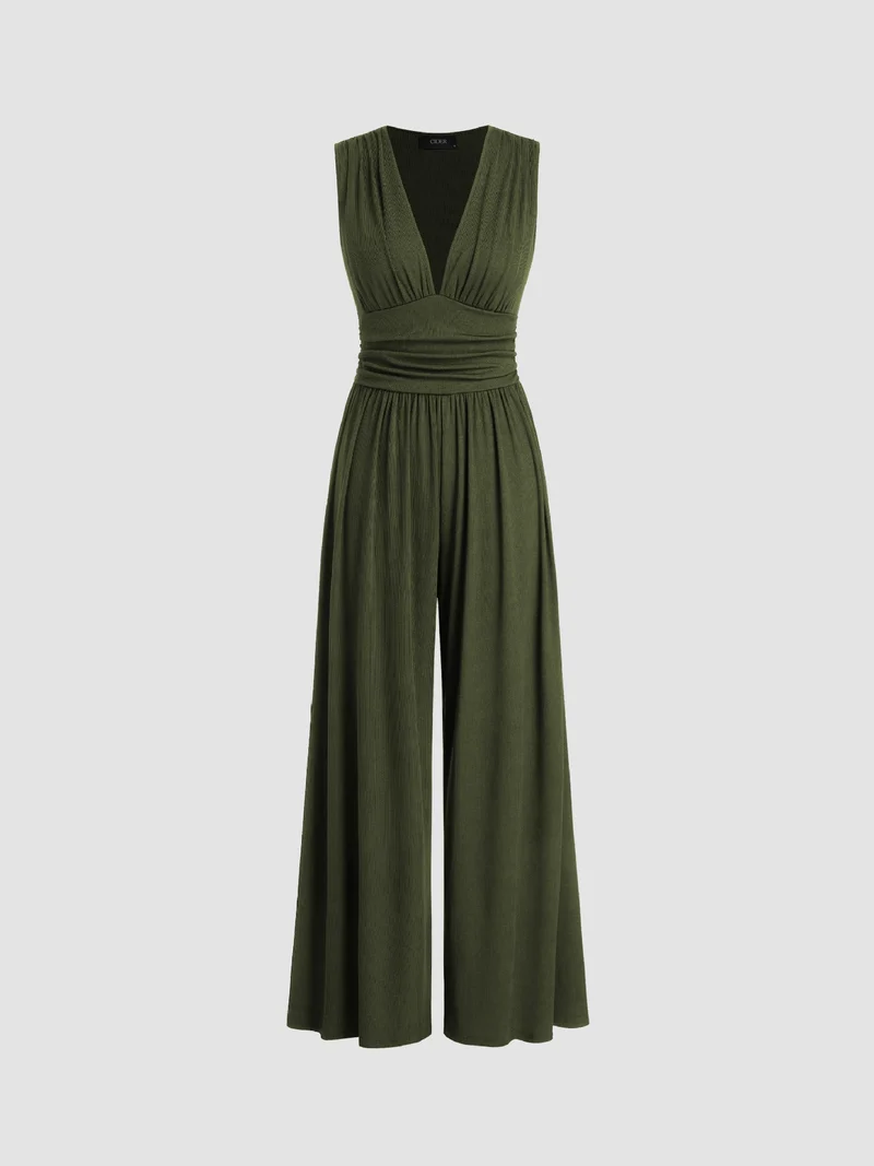 Chic ärmelloser Jumpsuit mit weitem Bein