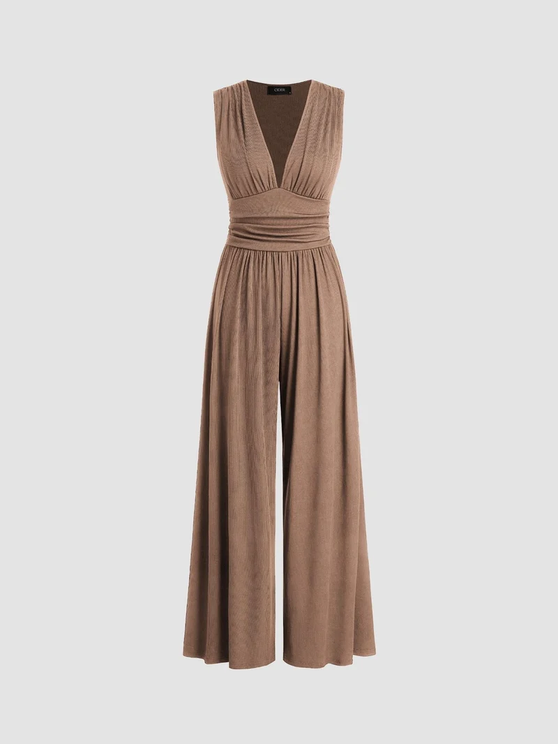 Chic ärmelloser Jumpsuit mit weitem Bein