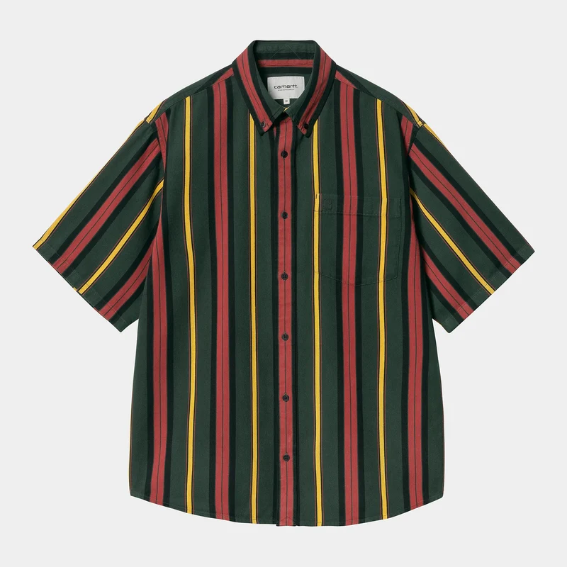 Carhartt WIP Jarrell Gestreiftes Herrenhemd - Conifer