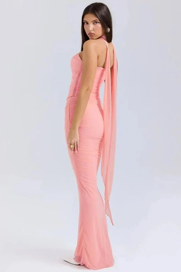 Hailey Ivory Champagne Toast Korsett-Top Trägerlos Satin Brautparty