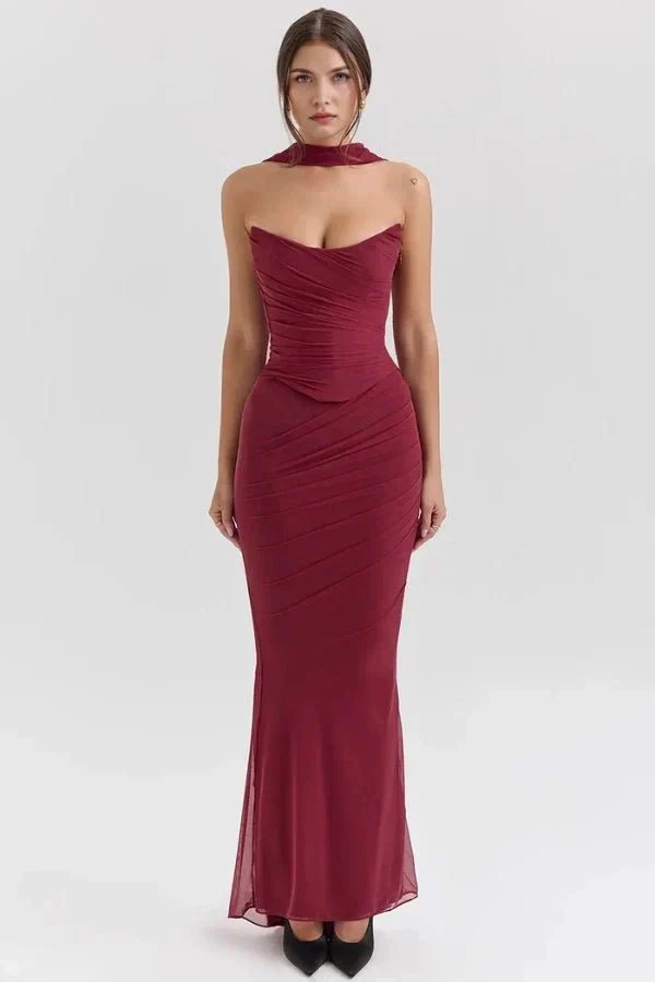 Hailey Ivory Champagne Toast Korsett-Top Trägerlos Satin Brautparty