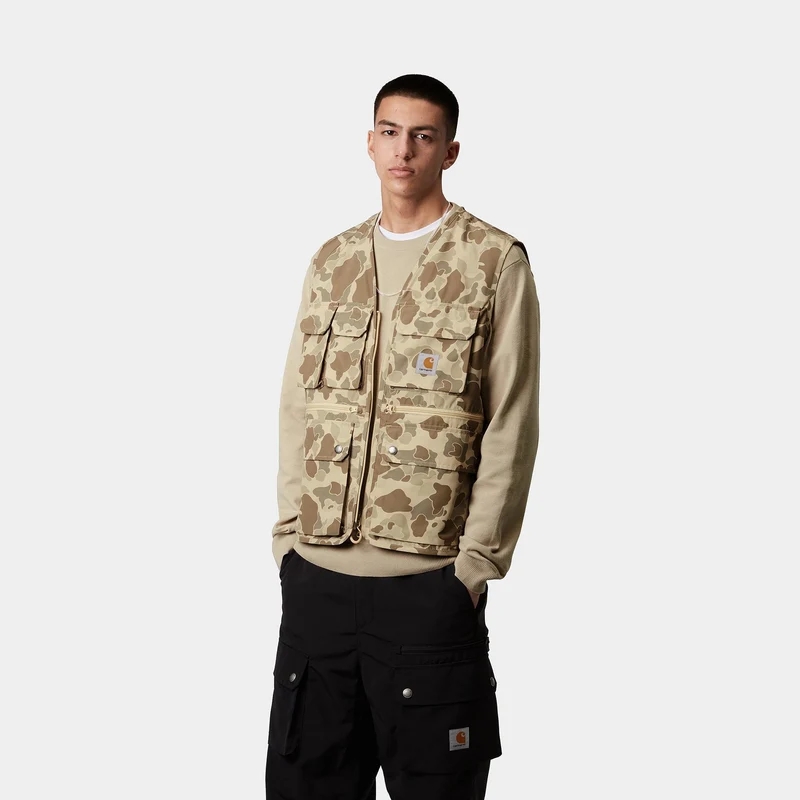 Carhartt WIP Herren Irwin Weste - Camo Duck Desert