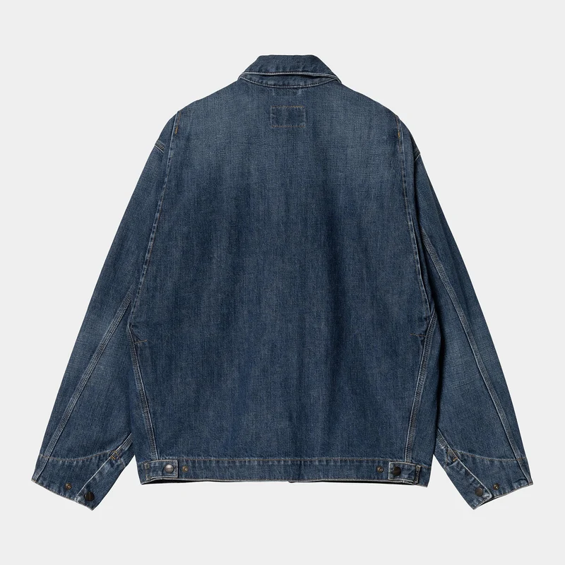 Carhartt WIP Herren OG Detroit Camano Jeansjacke – Dunkelblau, Used-Waschung