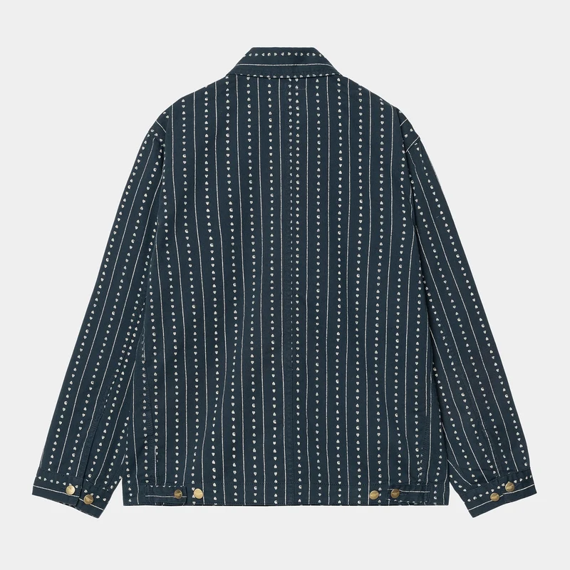 Carhartt WIP Herren Drewe Heart C Nadelstreifen Chore Coat Jacke - Tinte / Natur