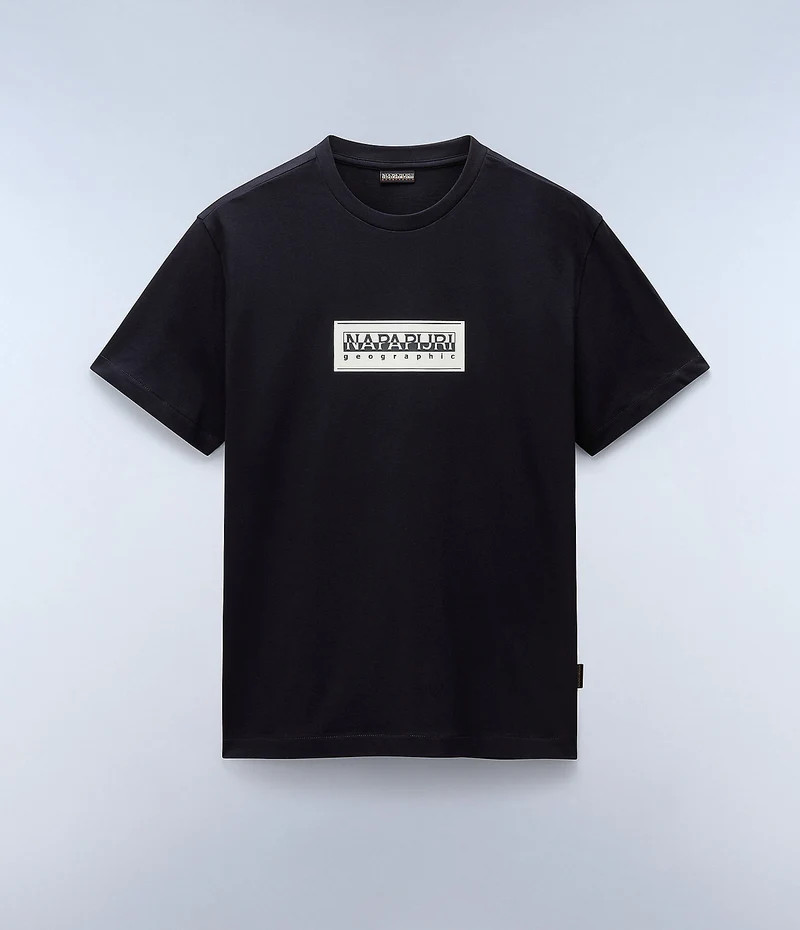 Napapijri Herren-T-Shirt mit Box-Logo – Schwarz