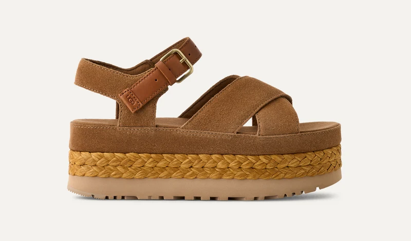UGG Damen Aubrey Sandalen mit Knöchelriemen - Kastanie