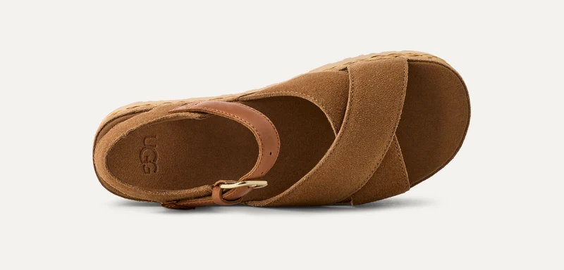 UGG Damen Aubrey Sandalen mit Knöchelriemen - Kastanie