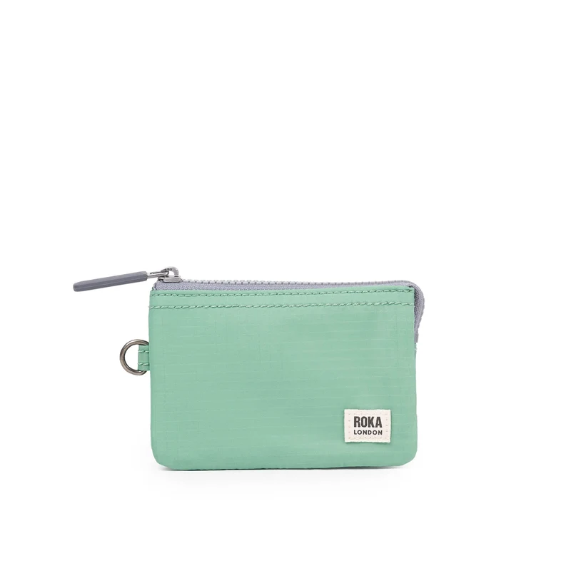 ROKA Carnaby Kleine Matcha-Geldbörse aus recyceltem Nylon-Ripstop