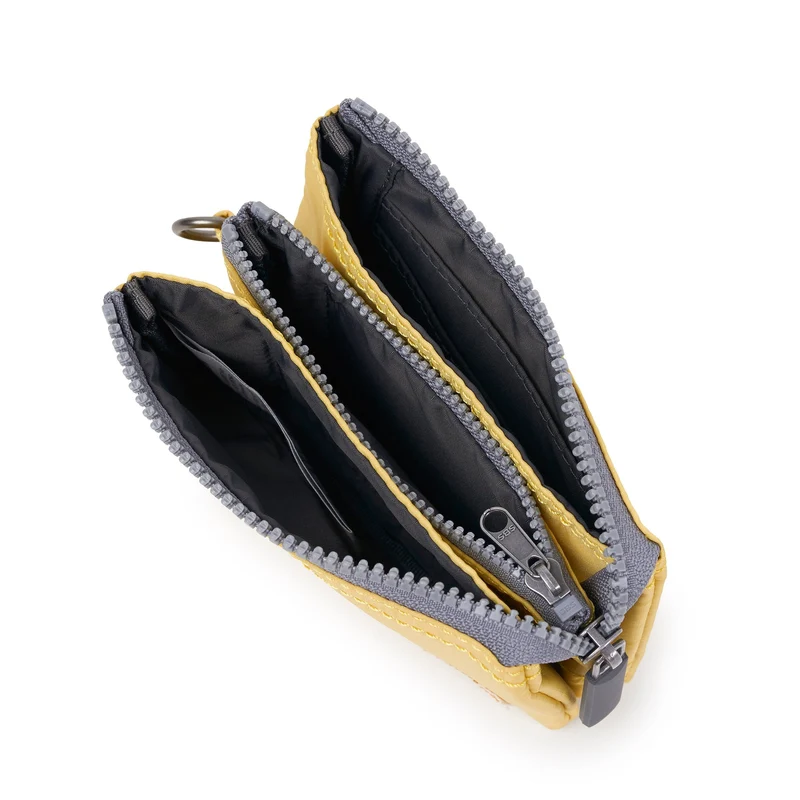 ROKA Carnaby Kleine Handtasche aus recyceltem Nylon-Ripstop in Zitronengelb
