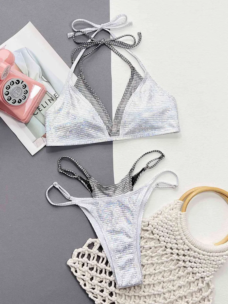 Twice The Shine Bikini Set mit Pailletten