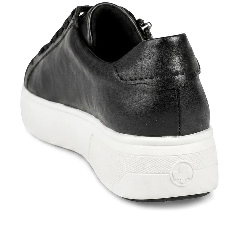 Rieker Leather Zip & Lace Platform Trainers - RKR43539 / 328 768 - Black