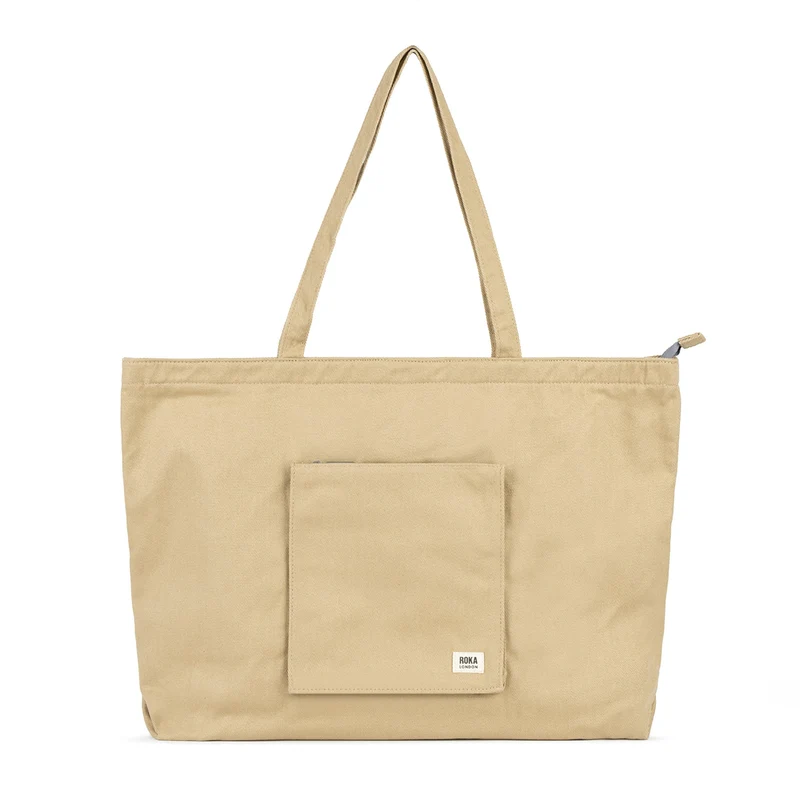 ROKA Große Tasche aus recycelter Baumwolle „Portobello N“ – Khaki