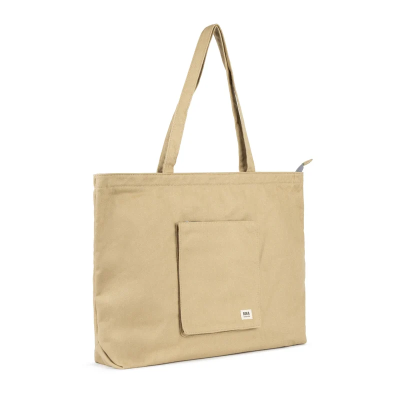 ROKA Große Tasche aus recycelter Baumwolle „Portobello N“ – Khaki