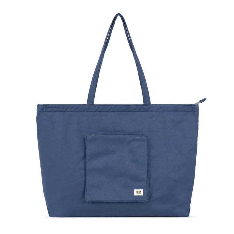 ROKA Große Tasche aus recycelter Baumwolle „Portobello N“ – Indigo