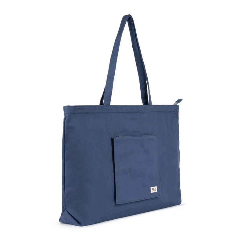 ROKA Große Tasche aus recycelter Baumwolle „Portobello N“ – Indigo
