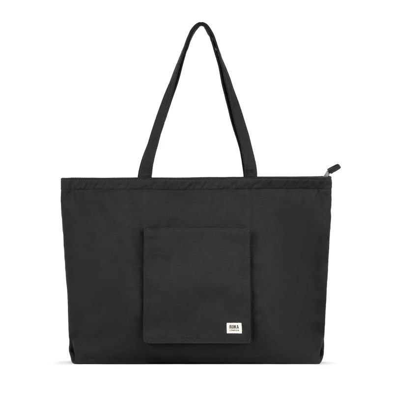 ROKA Große Tasche aus recycelter Baumwolle „Portobello N“ – Schwarz