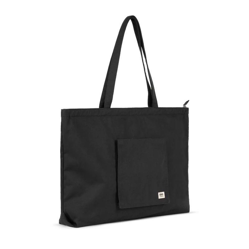 ROKA Große Tasche aus recycelter Baumwolle „Portobello N“ – Schwarz