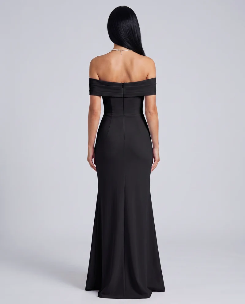 Damen Off Shoulder Maxikleid für elegante Abendmode