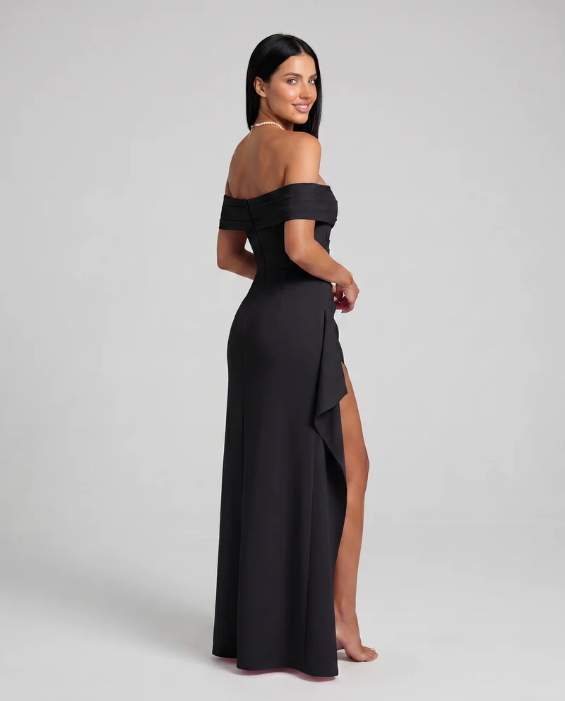 Damen Off Shoulder Maxikleid für elegante Abendmode