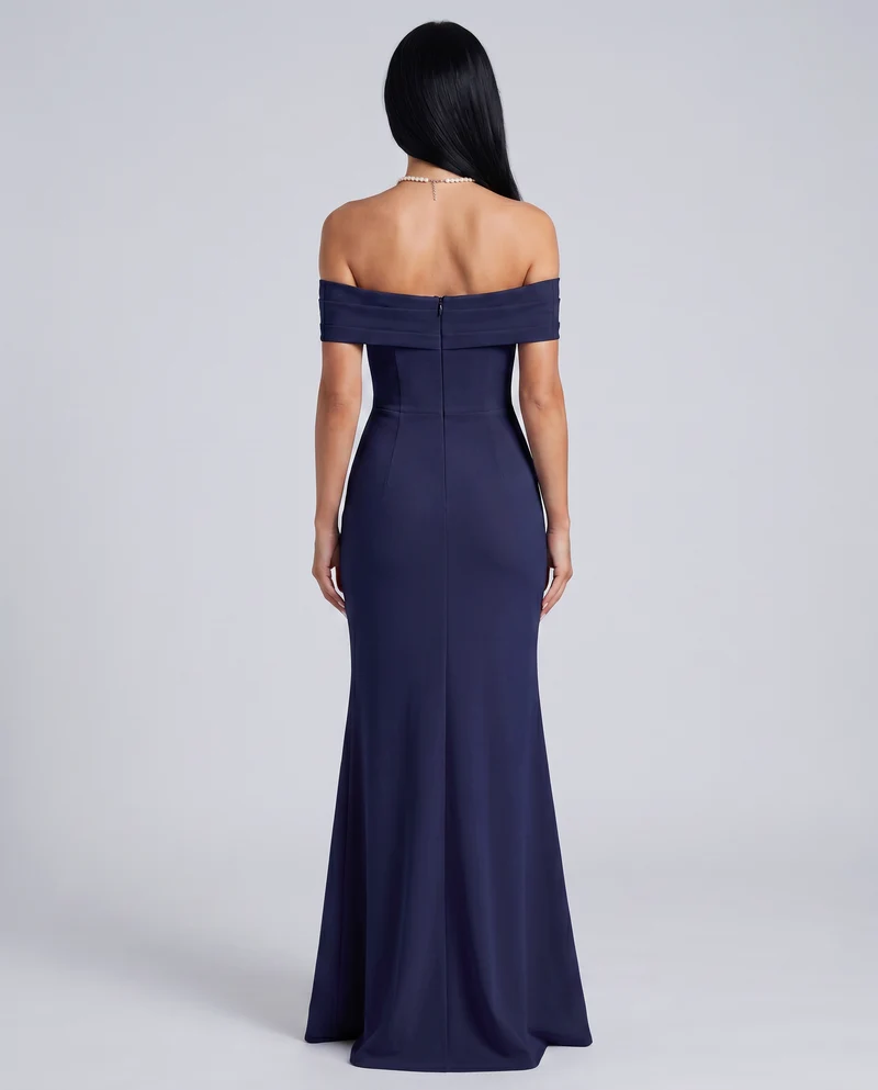 Damen Off Shoulder Maxikleid für elegante Abendmode