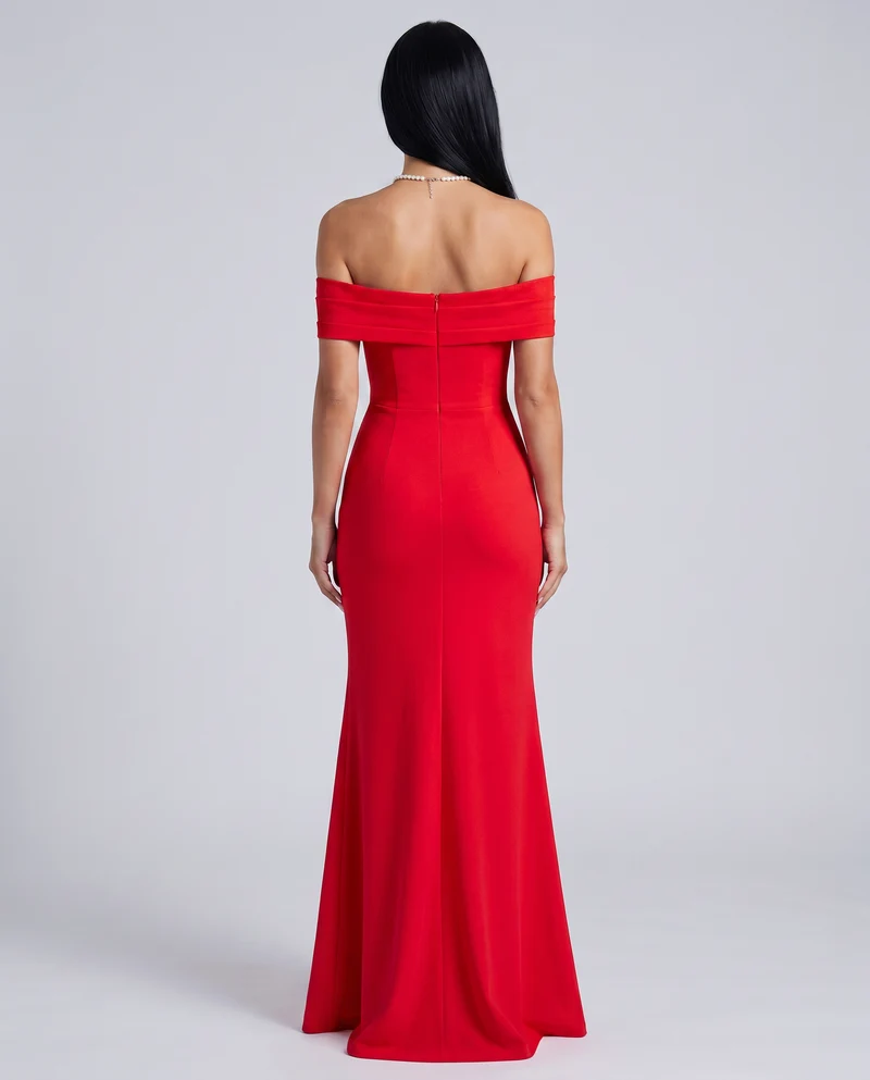 Damen Off Shoulder Maxikleid für elegante Abendmode