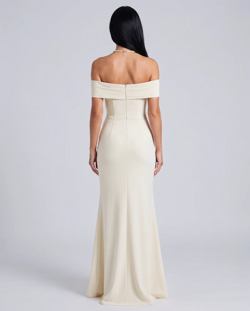 Damen Off Shoulder Maxikleid für elegante Abendmode