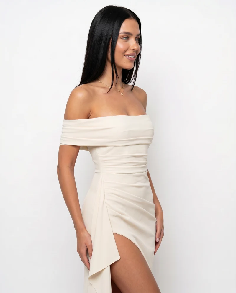 Damen Off Shoulder Maxikleid für elegante Abendmode