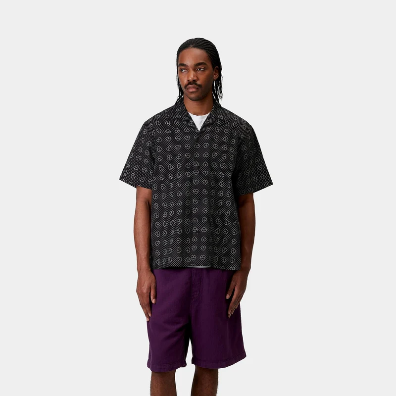 Carhartt WIP Herrenhemd mit Furoshiki-Print - Schwarz