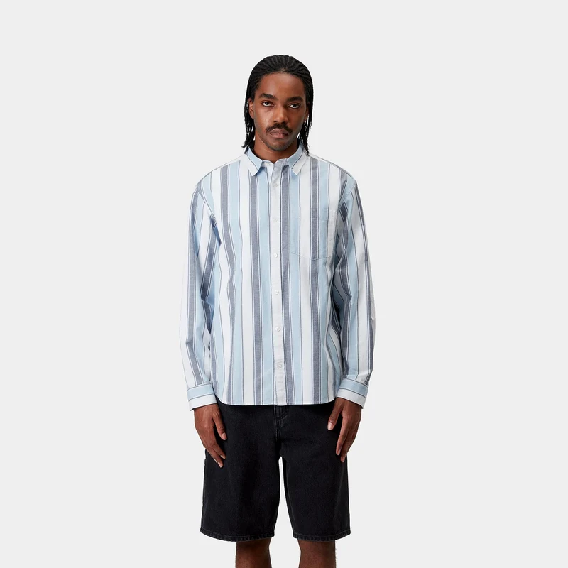 Carhartt WIP Herren Kendricks Streifenhemd - Blau