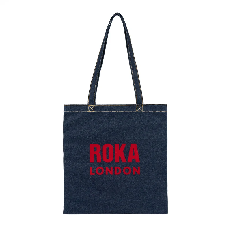 ROKA Notting Hill Baumwoll-Tragetasche - Dunkle Denim-Waschung