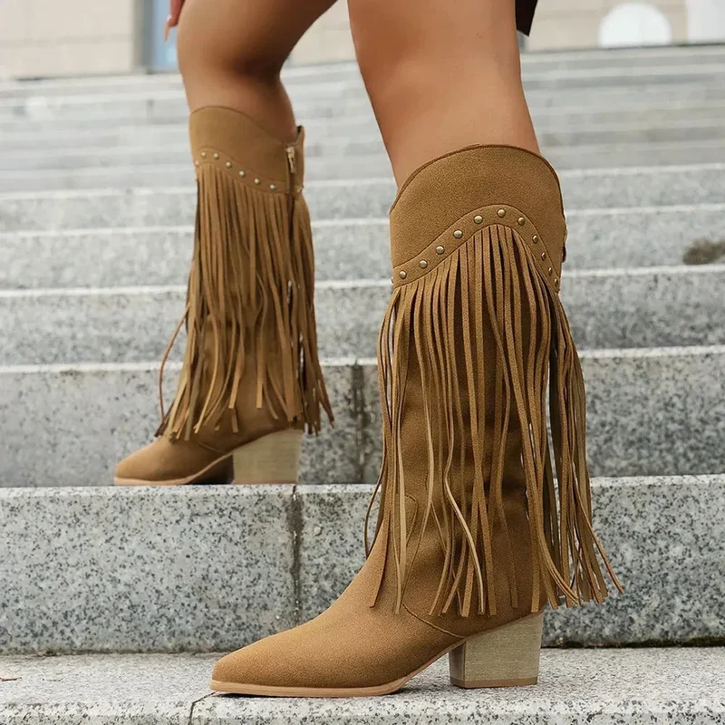 Julia | Elegante Cowboy-Stiefel mit Fransen im Western-Stil