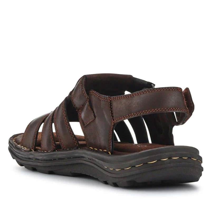 Leather Touch-Fasten Sandals - AATRA41003 / 326 947 - Brown