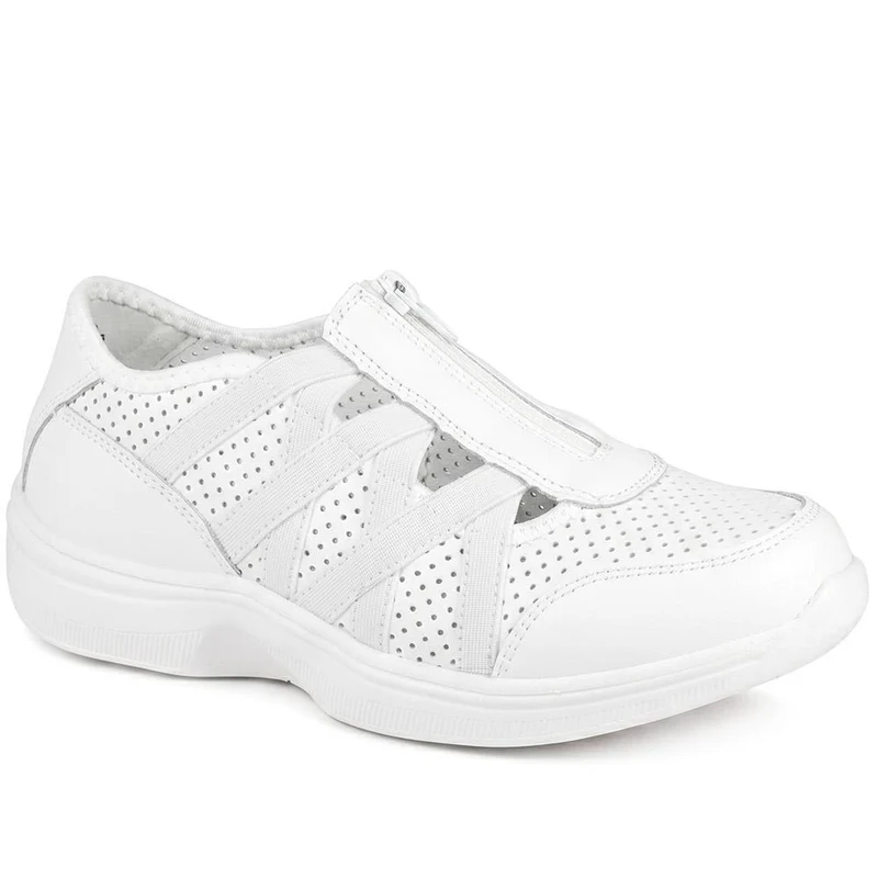 Callista EasyFit Extra Wide Zipped Upper Trainers - CALLISTA / 329 275 - White