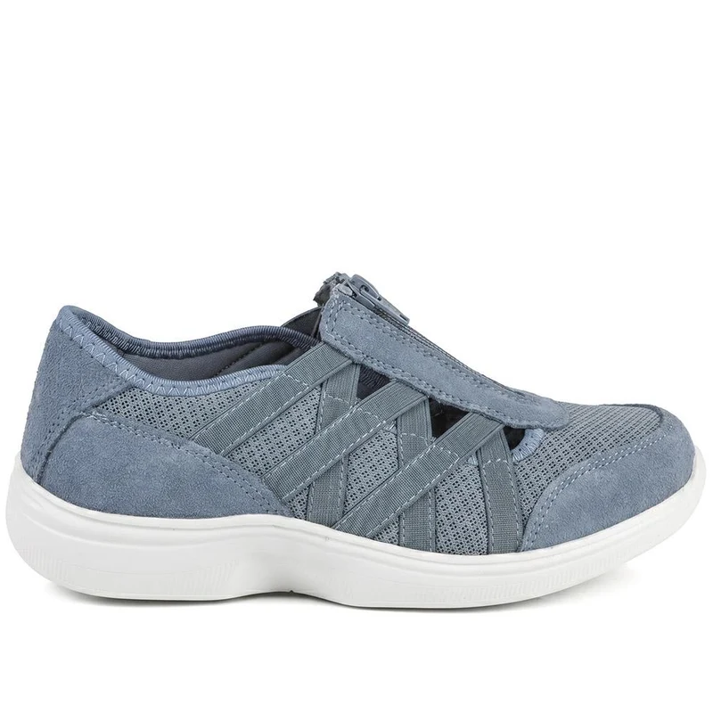 Callista EasyFit Extra Wide Zipped Upper Trainers - CALLISTA / 329 275 - Denim