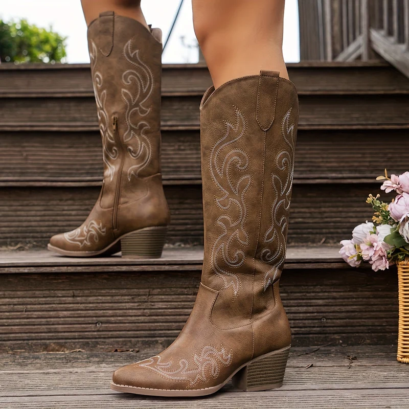 Elisa | Klassische Western Cowboystiefel mit komfortabler Wadenweite