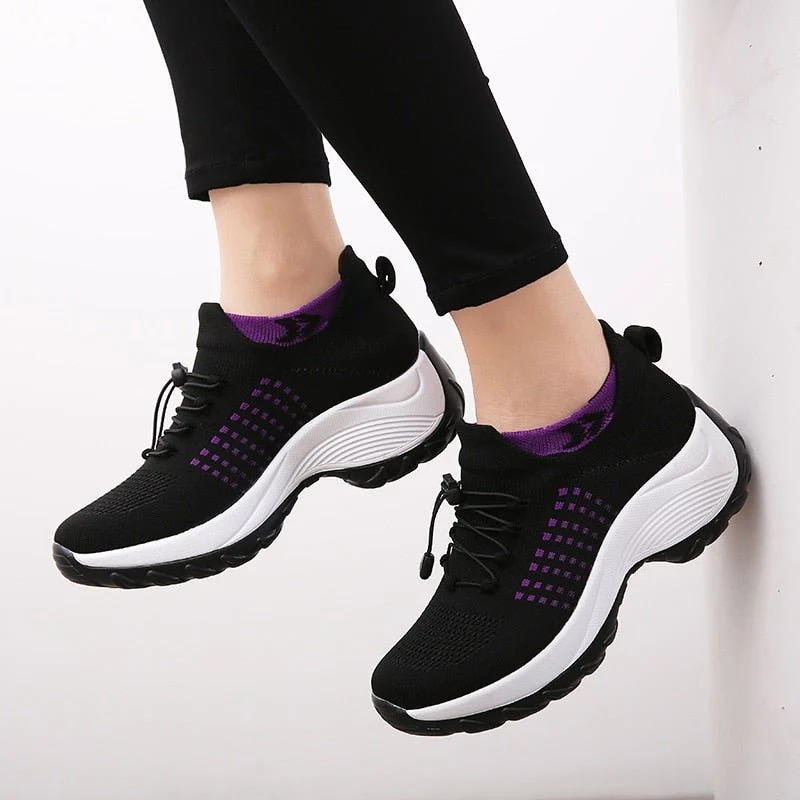 Mia | Bequeme Und Orthopädische Plateau-Sneaker