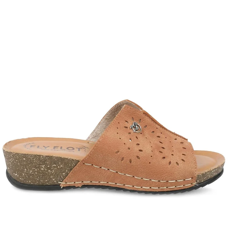Fly Flot Leather Mule Sandals - FLY43012 / 328 649 - Tan