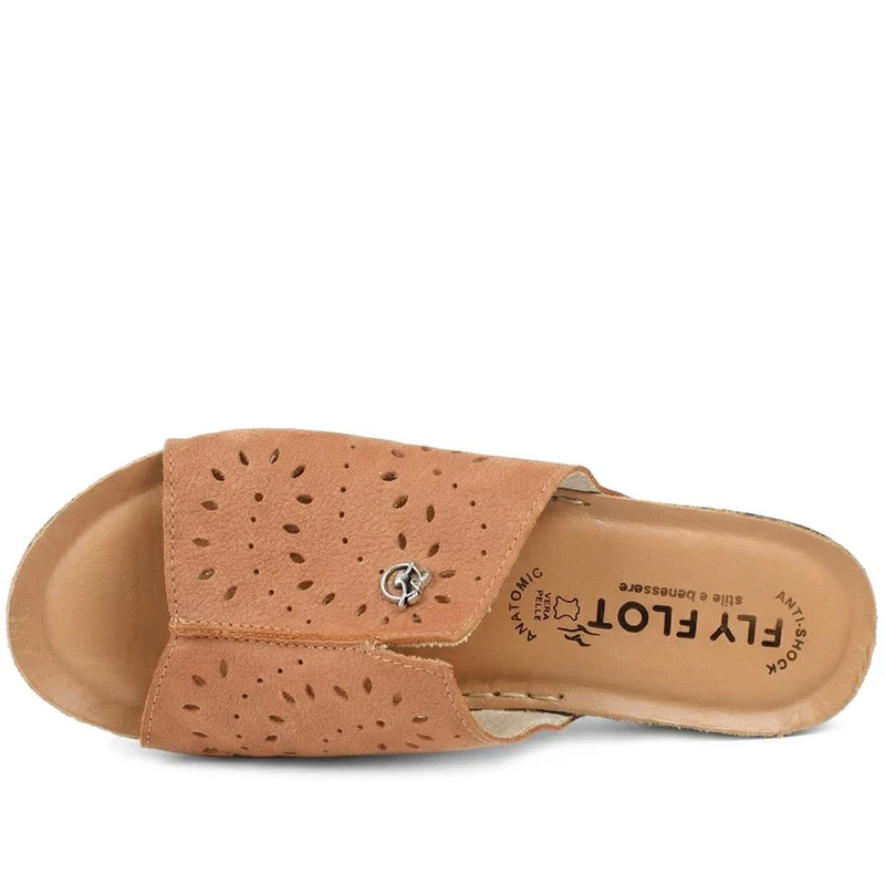 Fly Flot Leather Mule Sandals - FLY43012 / 328 649 - Tan