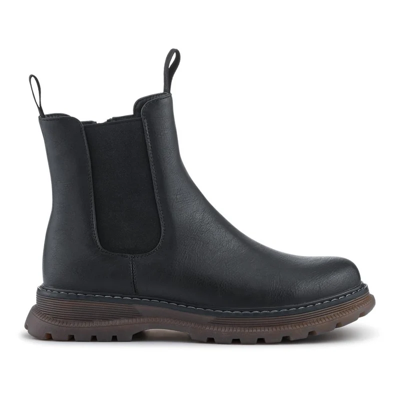 Elasticated Slip-On Boots With Inside Zip - PINYI42006 / 328 209 - Black