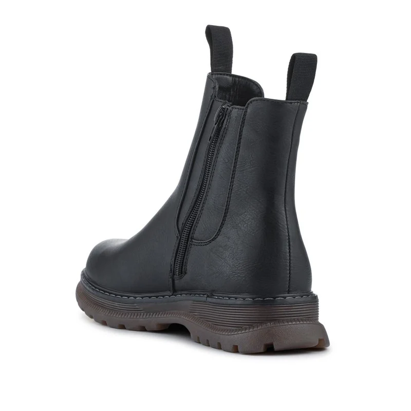 Elasticated Slip-On Boots With Inside Zip - PINYI42006 / 328 209 - Black