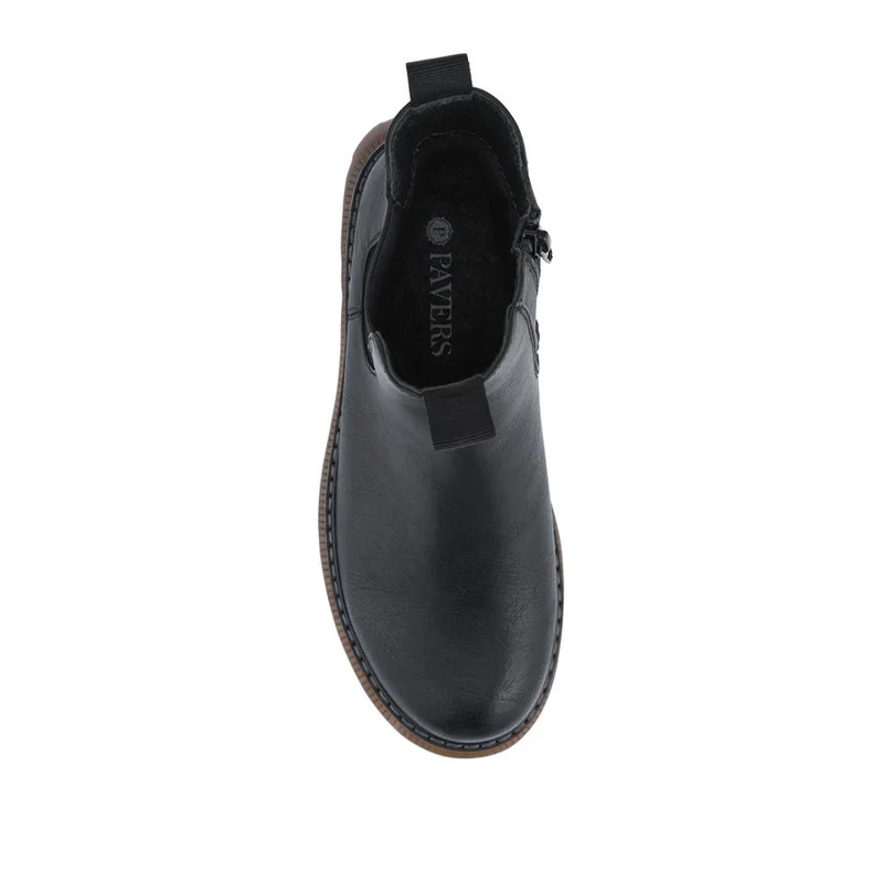 Elasticated Slip-On Boots With Inside Zip - PINYI42006 / 328 209 - Black