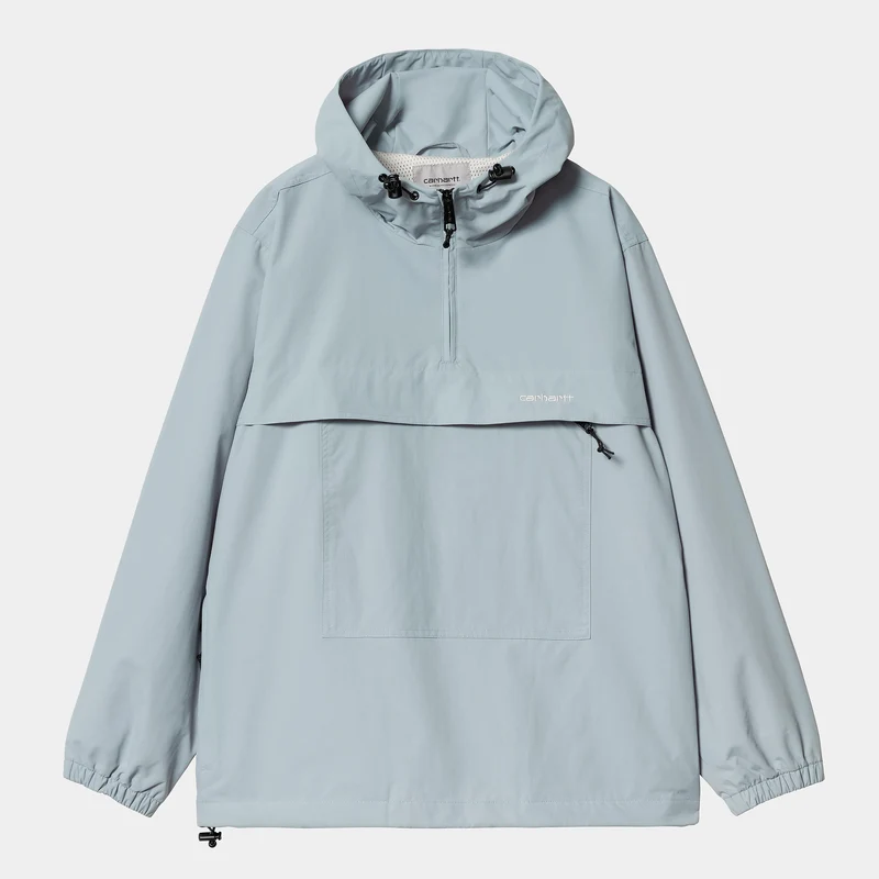 Carhartt WIP Herren Windbreaker Pullover Sommerjacke - Frosted Blau / Weiß
